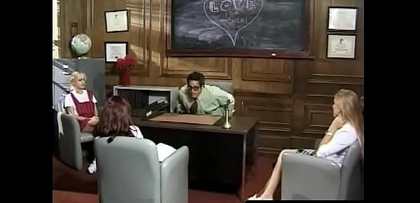  College girls get fucked by their professor in his office